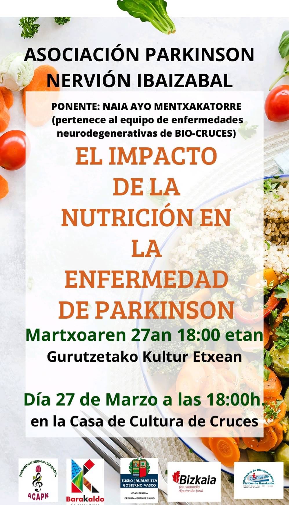 Conferencia «El impacto de la nutrición en la enfermedad de Parkinson»